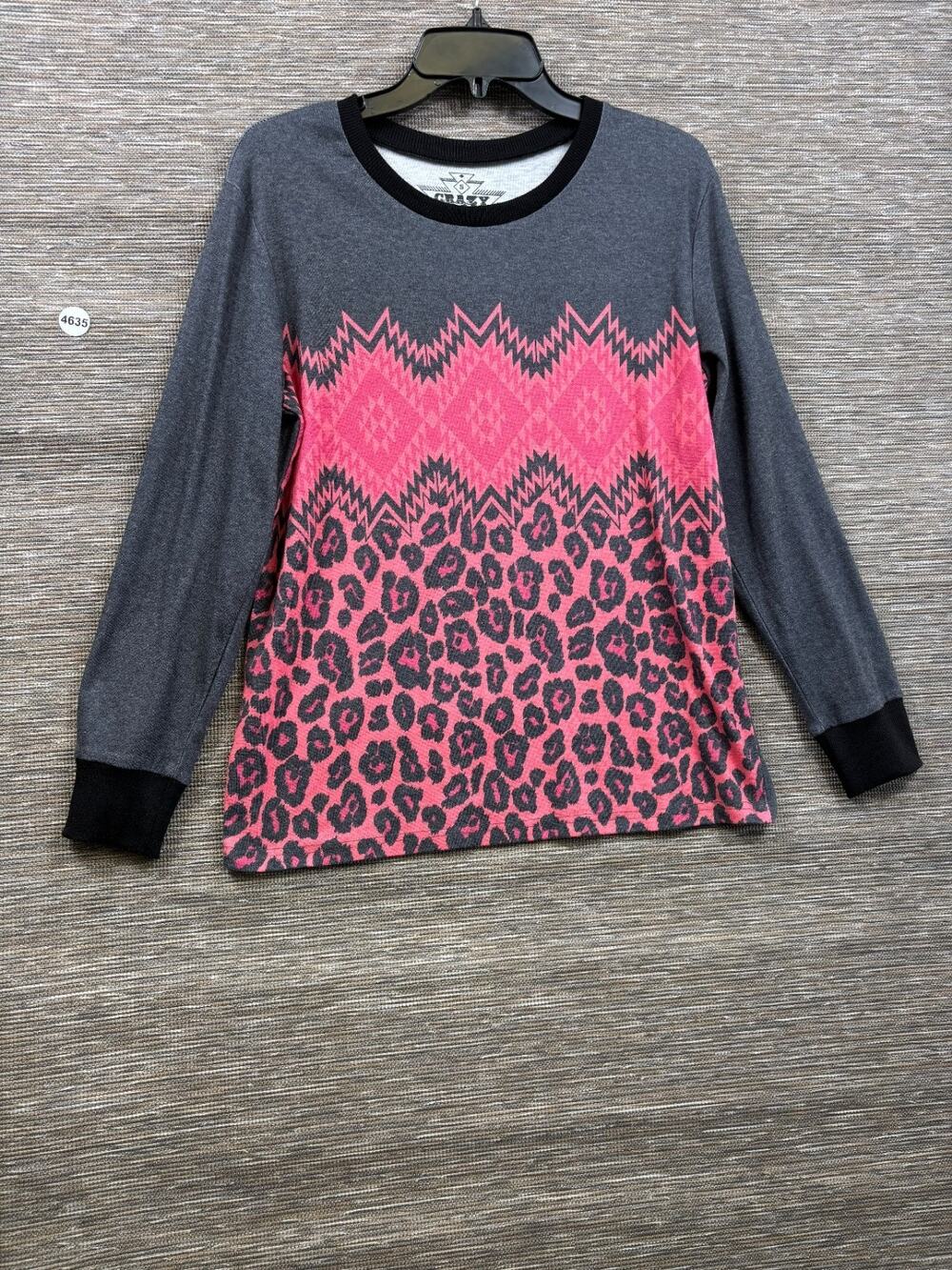 Crazy Train Animal Print Top Womens S Western Boho Cowgirl Ranch Leopard Country